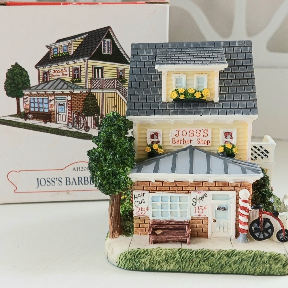 Liberty Falls Joss's Barber Shop Miniature Figurine LIBERTY Falls Collection